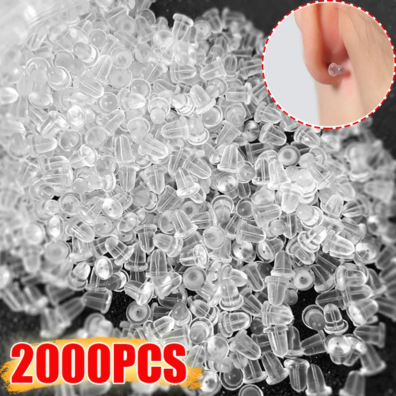 Transparent Silicone Rubber Earring Clasp Ear Nut Plugging Earrings Back DIY Earstud Findings Jewelry Components Accessories