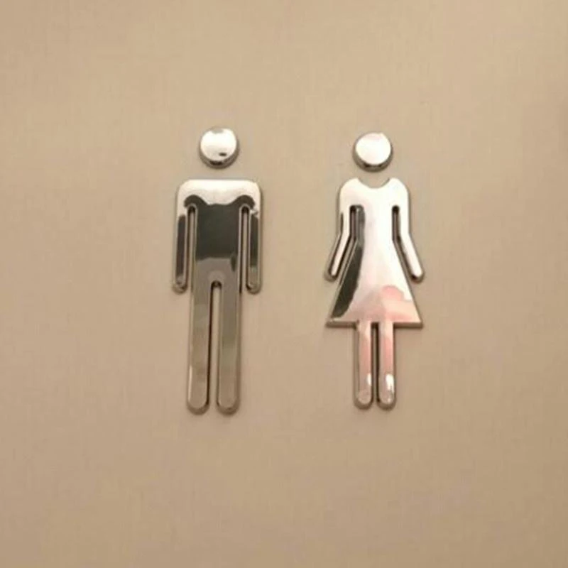 Toilet /Loo /Bathroom /Restroom /WC Door Wall Sign Signage MAN & WOMAN Plastic Board Prompt Sign