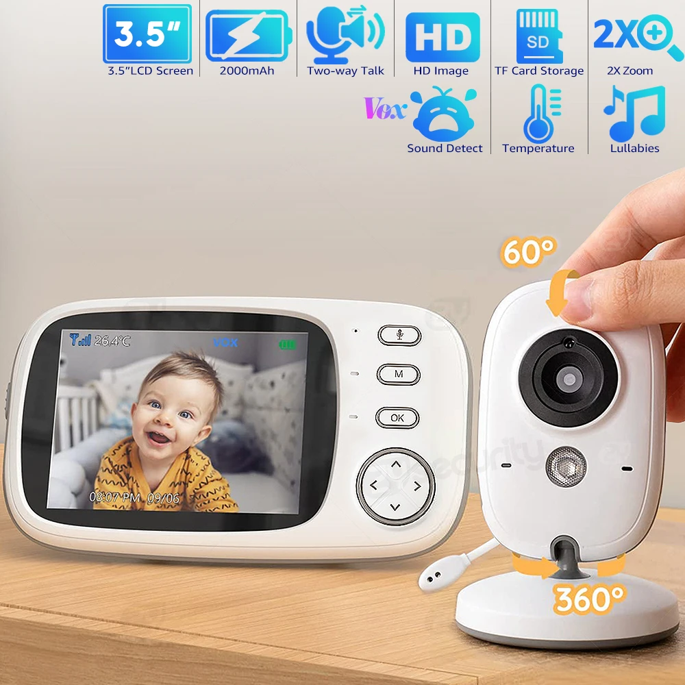 

VB603 2.4G Wireless Video Baby Monitor with 3.5 Inches LCD 2 Way Audio Talk Night Vision Surveillance Security Camera Babysitter