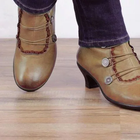 المرأة القرون الوسطى Steampunk الأحذية الجلدية مكتنزة كعب الجوارب تأثيري القوطية الشرير ريترو أنيمي الأحذية فييستا المعالج