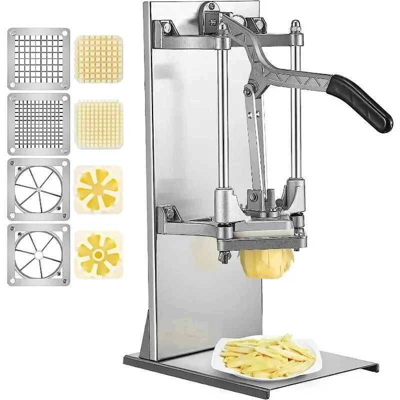 Ommercial French Fry Cutter with 1/2″ 1/4″ and 3/8″ Blade Easy Dicer Chopper 6/8-wedge Slicer Lemon Potato Cutter