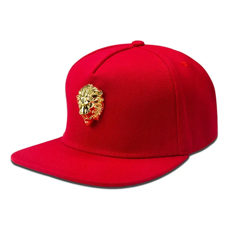Männer Frauen Sommer Sport Sonnenschutz Hip Hop Punk Einstellbare Baumwolle Flachen Hut Niet Lion Kopf Schädel Sonnenschirm Baseball-Cap P53 – Detail 7
