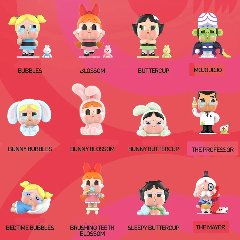 CRYBABY X Powerpuff Girls Series caja de juguetes Guess Bag Mistery Caixa figura de acción Surpresa lindo modelo