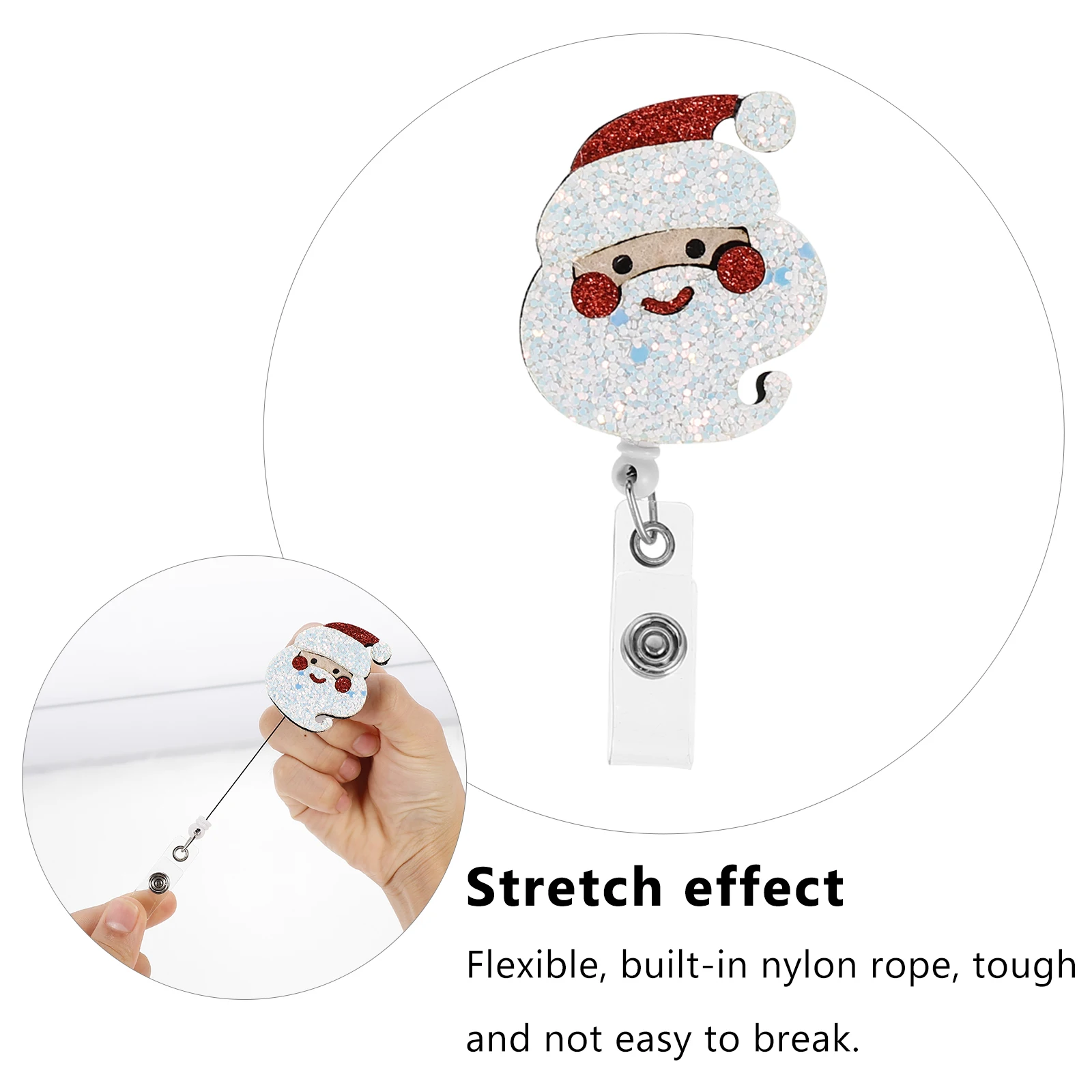 4 pezzi porta badge natalizi feltro cartone animato retrattile clip per badge da infermiera Babbo Natale pupazzo di neve forniture natalizie forniture natalizie