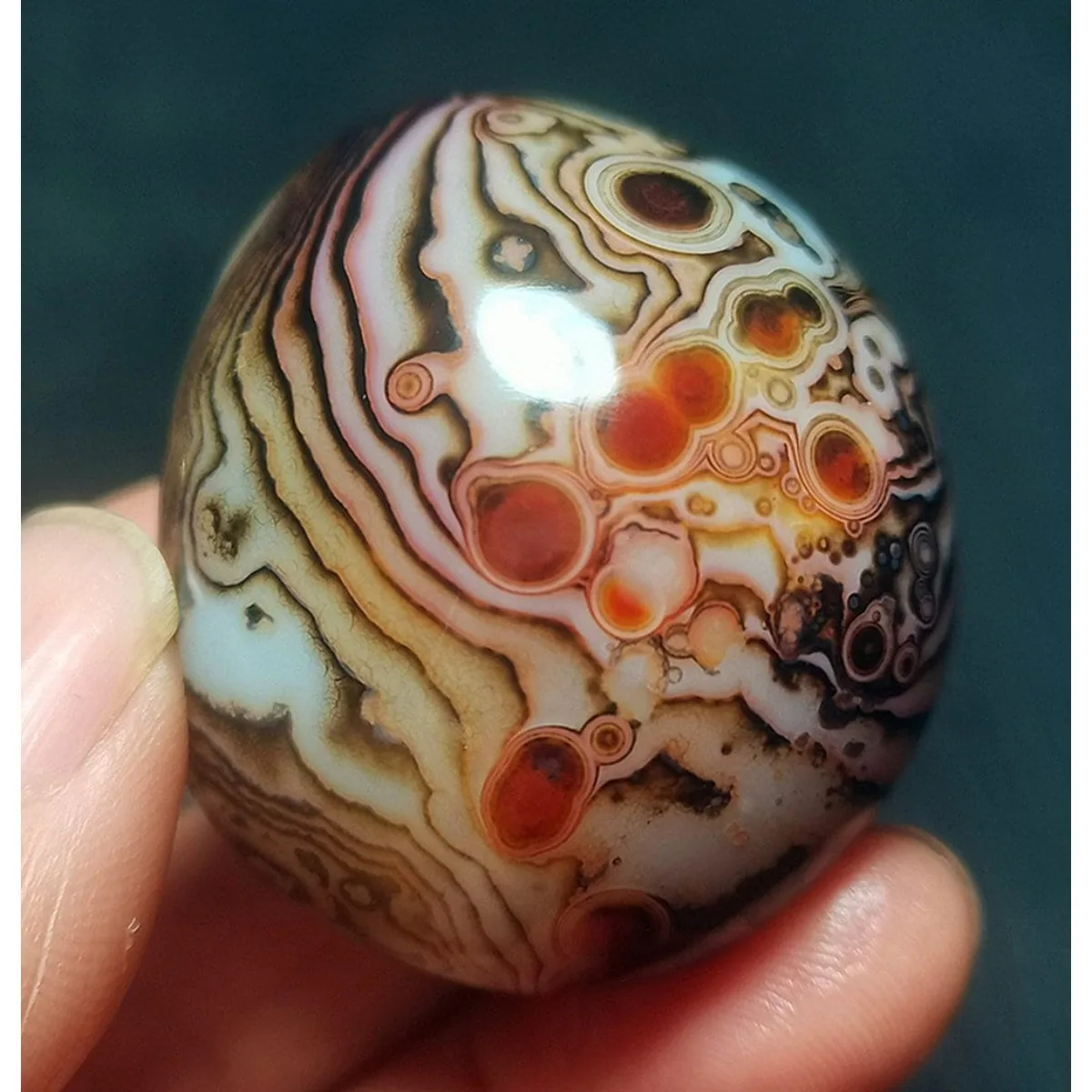 4PC Stone Art Translucent Beauty Banded Agate, Tumbled Polished Stone, Collectible, Natural Stone, Crystal Collection