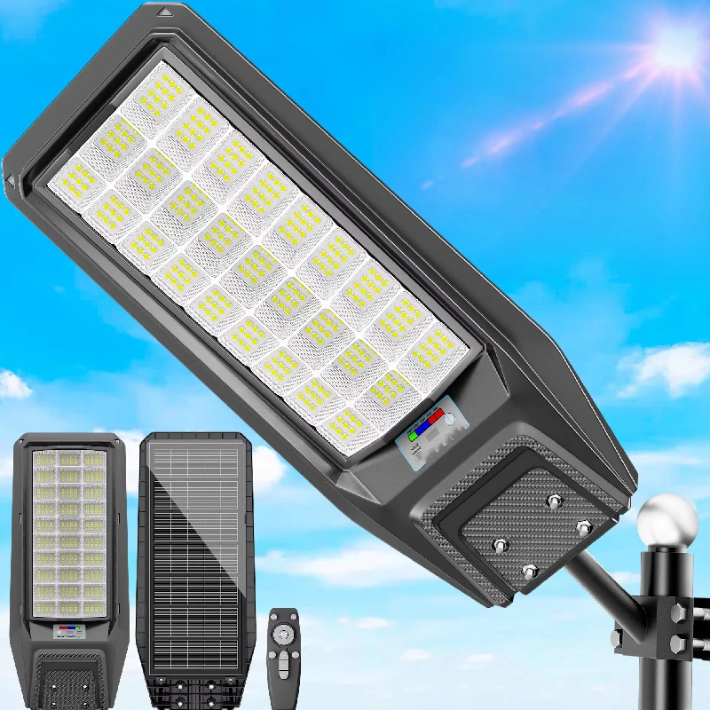 Solar Light 8000W Extérieur Étanche IP65 Détecteur PIR Minuteur Anti-Corrosion Jardin Mouvement Parking Yard