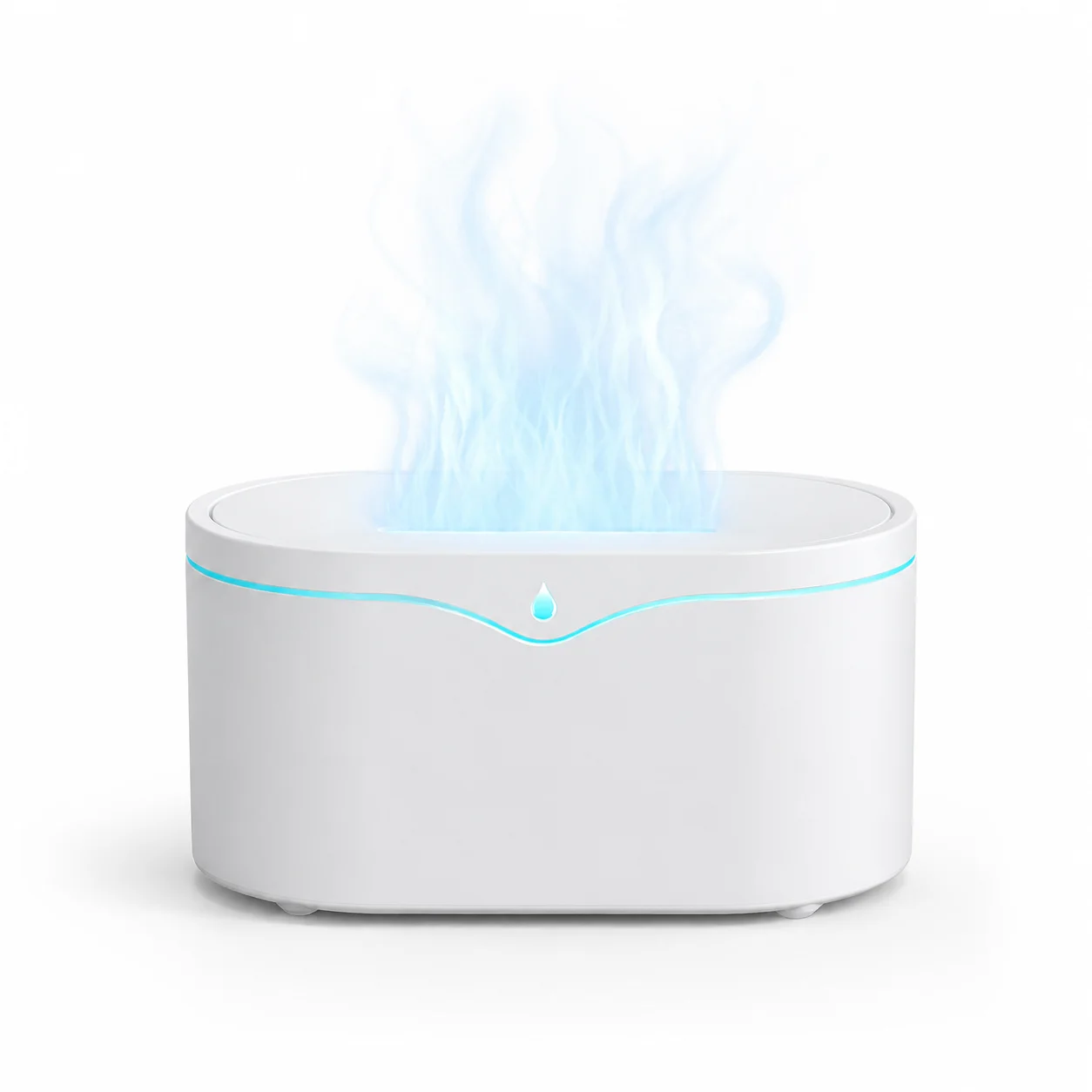 3D Flame Aroma Diffuser USB Ultrasonic Essential Oil Humidifier Mini Desktop Air Humidifier with Flame Effect for Home Bedroom