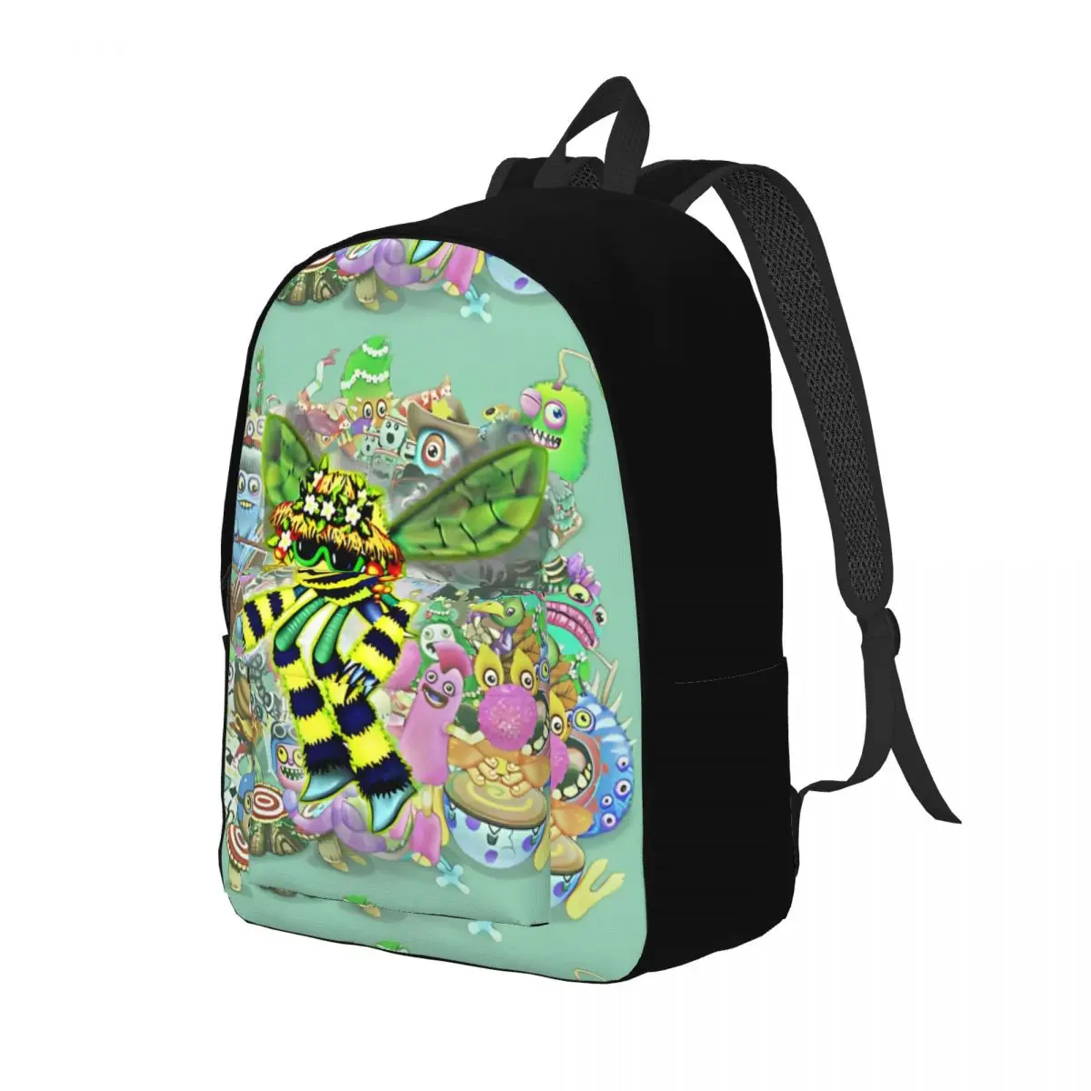 My Singing Monsters Characters Humbug Backpack for Preschool Kindergarten School Student Bookbag Boy Girl Kids Canvas Daypack