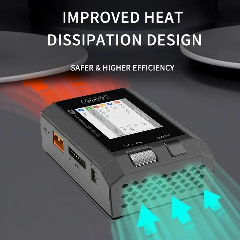 ToolkitRC M8P 600W バランス充電器放電器チェッカーテスター 1-8S Lipo バッテリー ADP100 LiPo/LiHv/LiFe/Lion FPV RC ドローン用