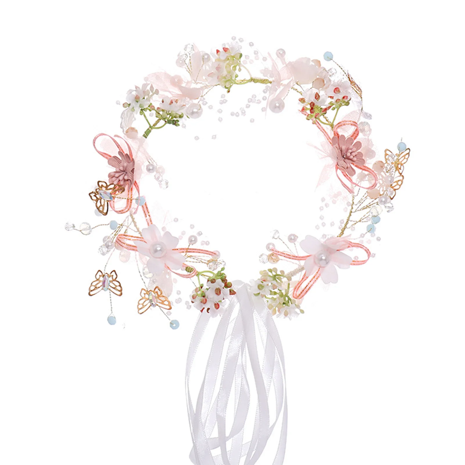 

Woman's Fairy Wreath Headband Sweet Color Long Lasting Headgear for Valentine's Day Christmas Gift