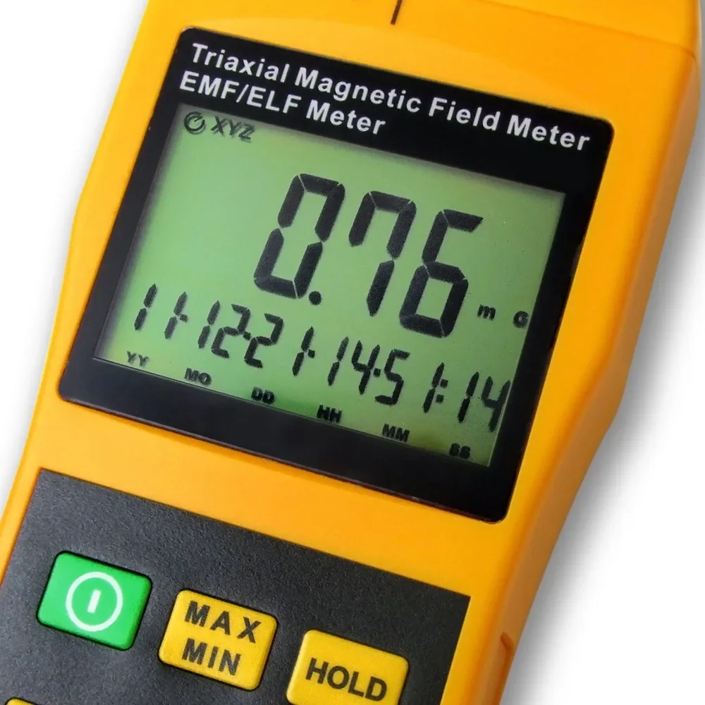 3-Axis Gauss EMF ELF Meter Detector, Electromagnetic Field Radiation Intensity 20/ 200/ 2000 mG & uT for Microwave Computer Line