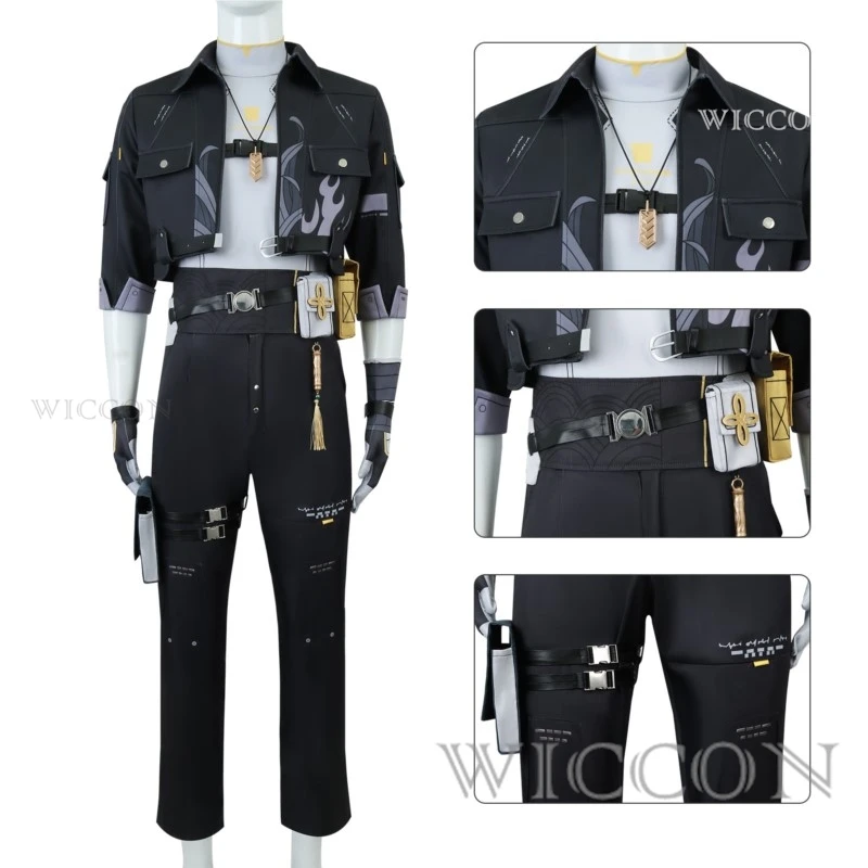 Wuthering Waves Rover Cosplay Costume pour hommes et femmes, perruque de jeu, uniforme masculin, résonateur principal Rick, accessoires de fête d'Halloween, XXXL