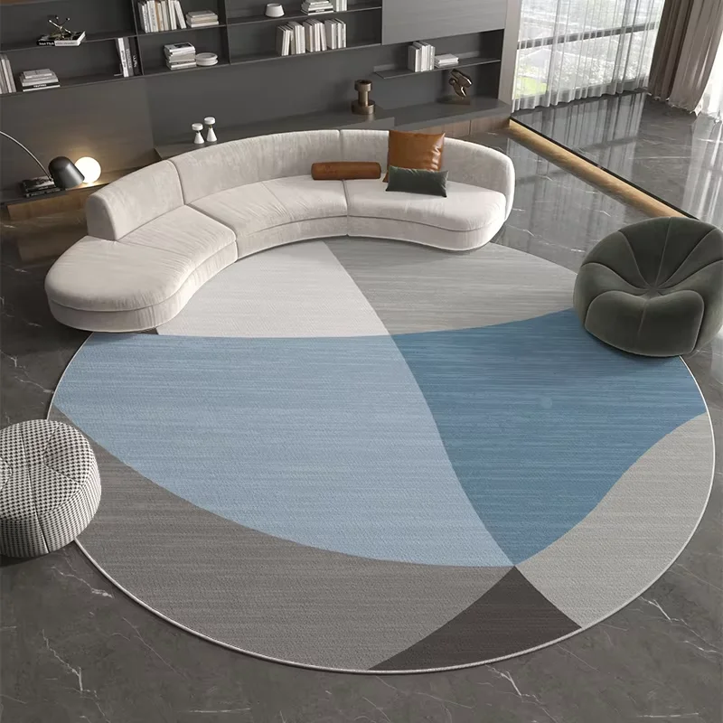 VIKAMA Crystal Velvet Round Carpet Light Luxury Office Desk Chair Non-Slip Mat Table Study Large Area Carpet Bedroom Decoration
