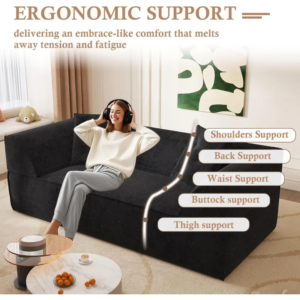 أريكة سرير قابلة للتحويل لغرفة المعيشة، أرائك بدون عظم، أريكة أرضية من إسفنج الذاكرة المضغوطة، أريكة سهلة الإعداد في صندوق، سوب العمود الفقري #4