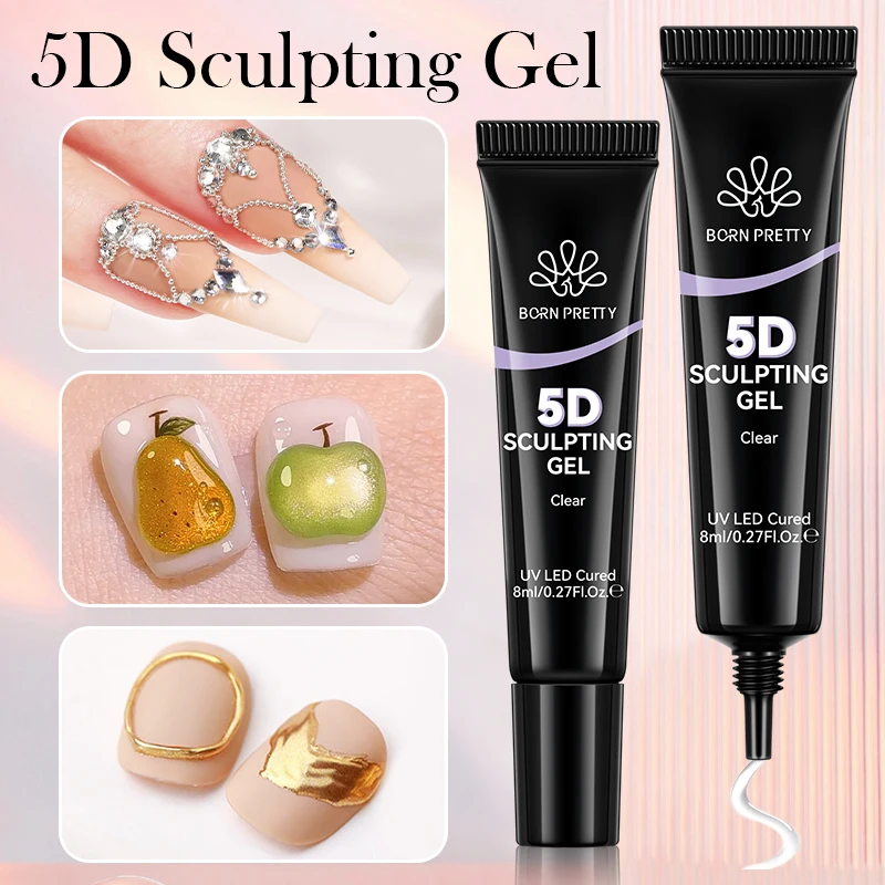 BORN PRETTY 5D Summer Sculpting Gel Waterproof Intricate Carvings & Shape Molding Flower 3D Gel Semi Permanent Manicure