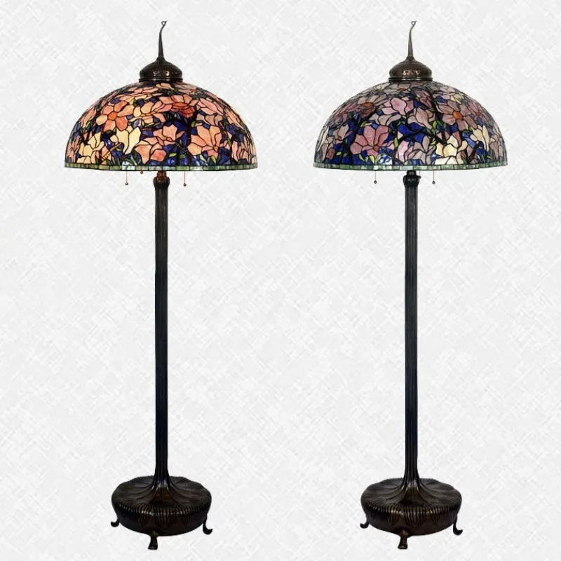 Classical all-copper floor lamp handmade creative Tiffany design hotel application