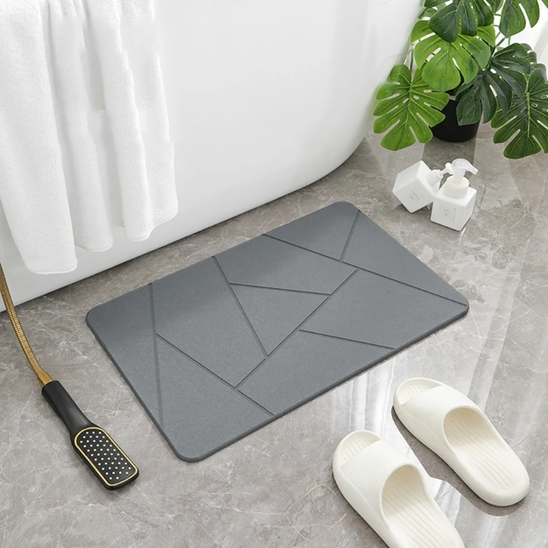 Bath Mat Quick Drying Diatomaceous Floor Rug for Bathroom and Kitchen, Absorbent Earth Mat Easy Clean Bathmat Door Mat