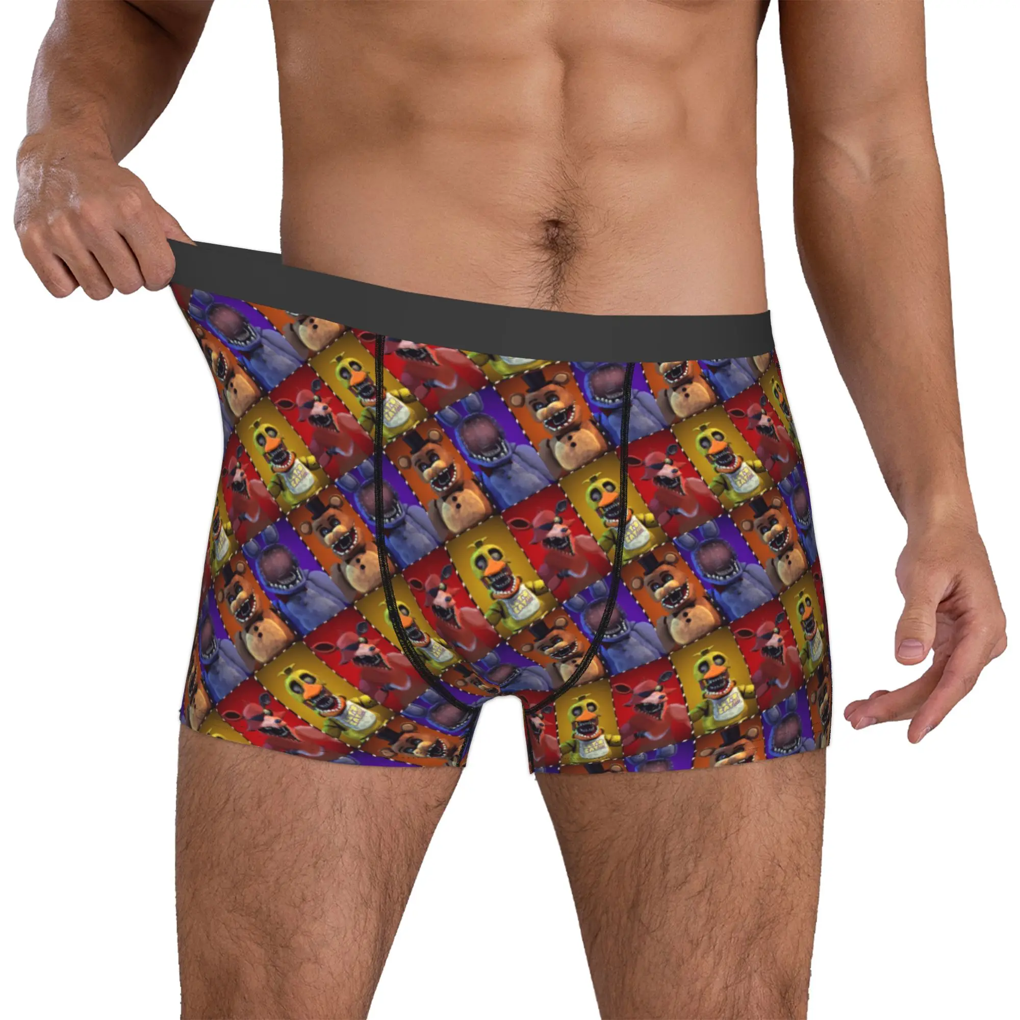 

Customized FNAF At Freddys Underwear Male Printed Boxer Briefs Shorts Panties Breathable Underpants