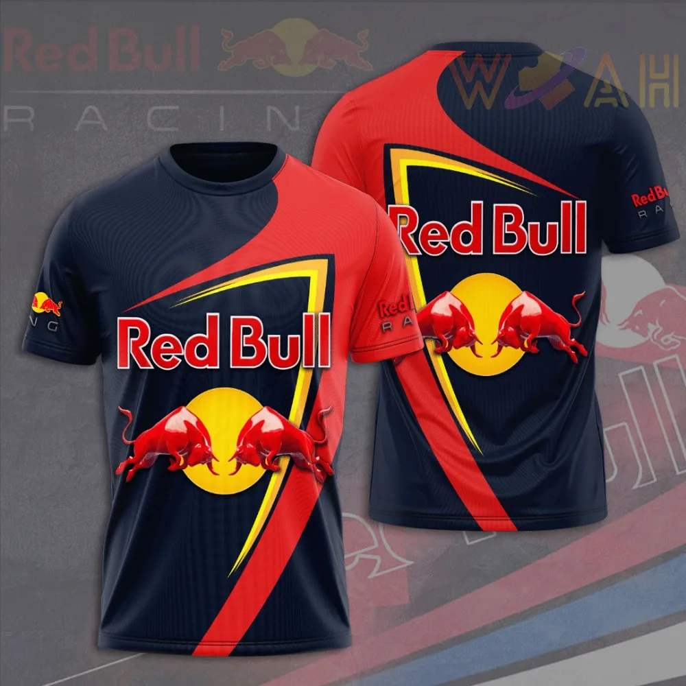 

Summer Red Bull Men's T-shirt New Red Bull T-shirt 3D Printed Plus Size Short Sleeve Racing Men's T-shirt Men's Clothing