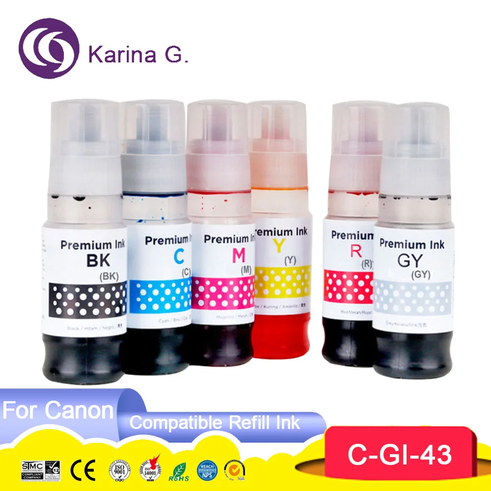 compativel agua baseada recarga garrafa de tinta gi43 gi43 gi 43 recarga tintura tinta para canon pixma g540 pixma g640 impressora alta qualidade 01