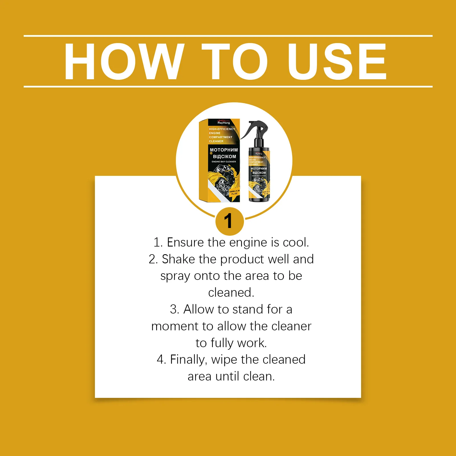 Universal Car Engine Flush Clean Spray Heavy Duty Degreaser Remove Oil Grease Dust Fuel System Engine Spray Cleaner Degreaser