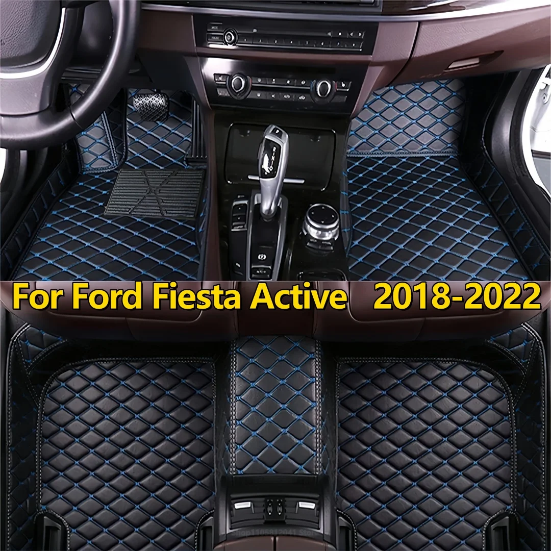 Auto Leather Carpet Pads Fits For Ford Fiesta Active 2018 2019 2020 2021 2022 Floor Mats For Cars All Weather Waterproof