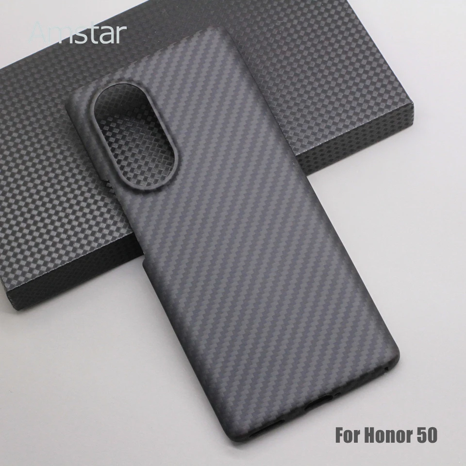 Amstar คาร์บอนไฟเบอร์บริสุทธิ์สําหรับ Honor 50 Pro Premium Ultra Thin Anti-drop Aramid Fiber สําหรับ Honor 50