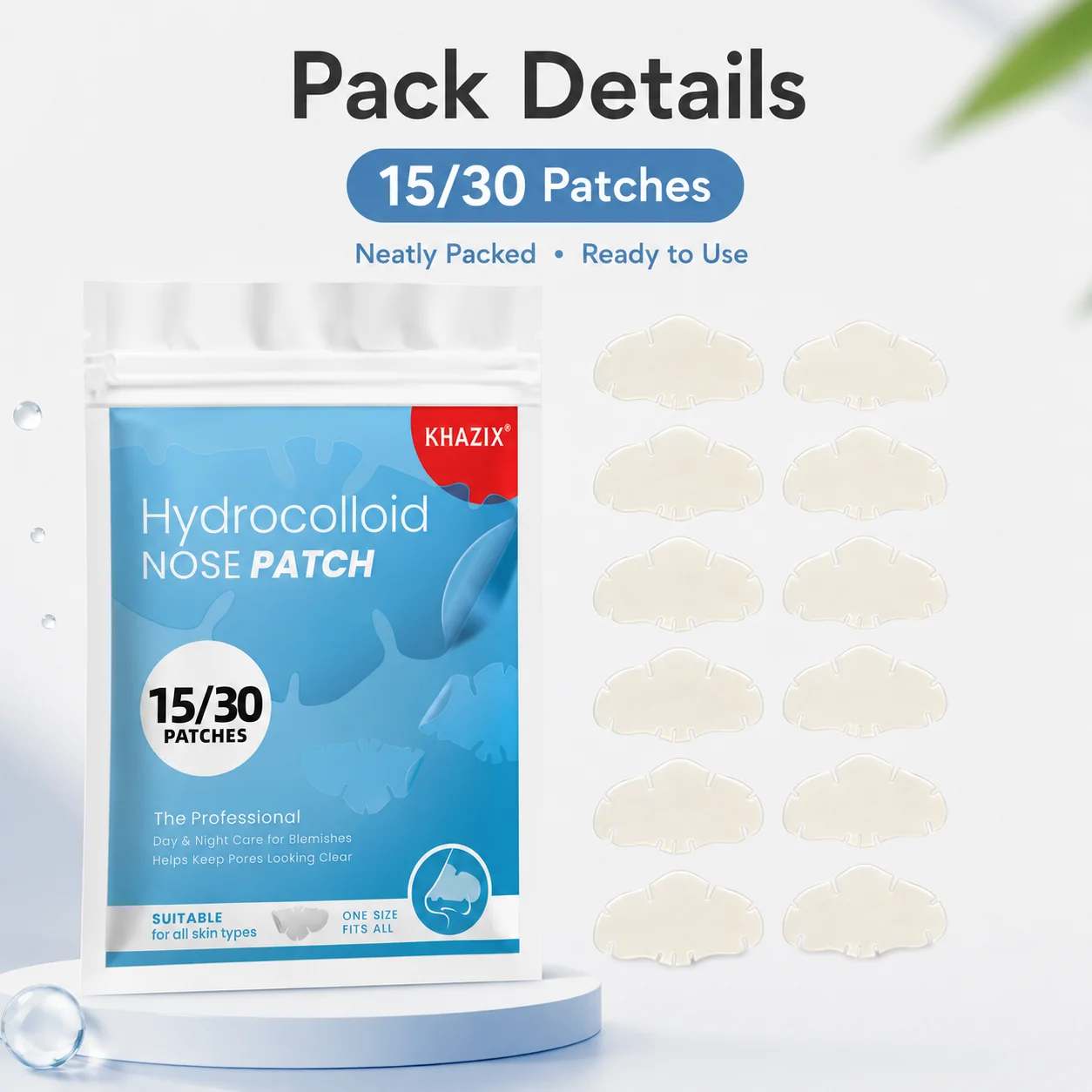 15/30 PCS Nose Patches Deeply cleans and restores the skin on your nose, unclogs pores, gentle formula, long-lasting oil control