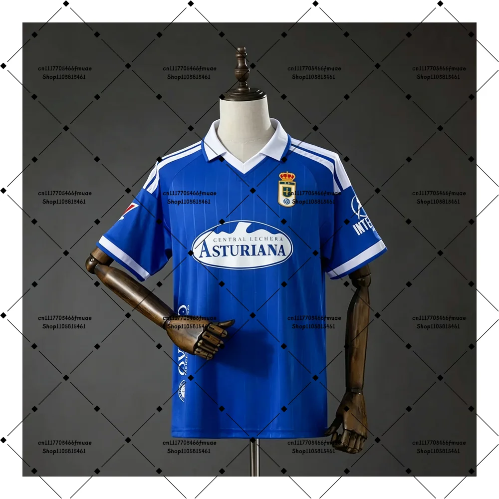 26-27 Neues Spanien Herren Fußballtrikot für Erwachsene, Dry-Fit T-Shirt Real Oviedo Unisex Outdoor-Sport Heimtraining Atmungsaktives Fußballtrikot