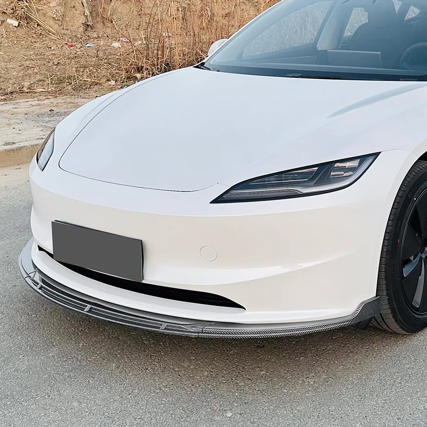 

Глянцевый черный, для Tesla Model 3 2024, передний бампер, диффузор, разделитель для губ, аксессуары, комплект кузова, спойлер