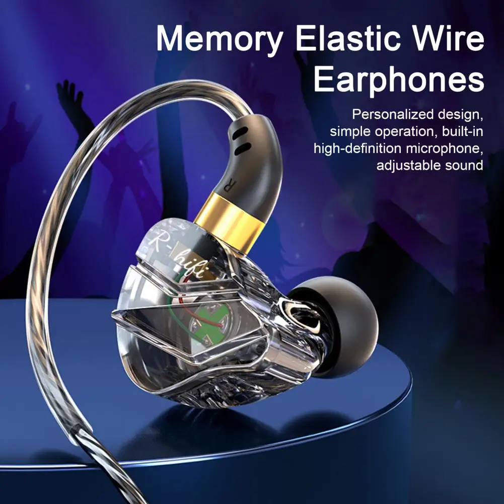 Wired Earphone In-Ear Dual Plug HiFi Sound Noise Reduction Rapid Rebound Diaphragm Low Latency Headphones