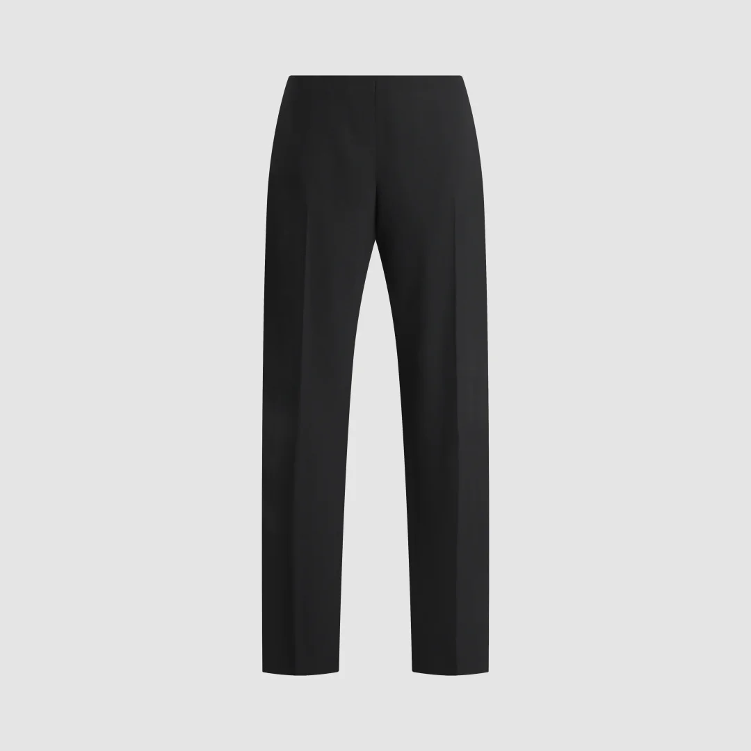 2026 Wool Straight-Leg Trousers – Premium Black Tailored Pants with Clean Front & Timeless Silhouette