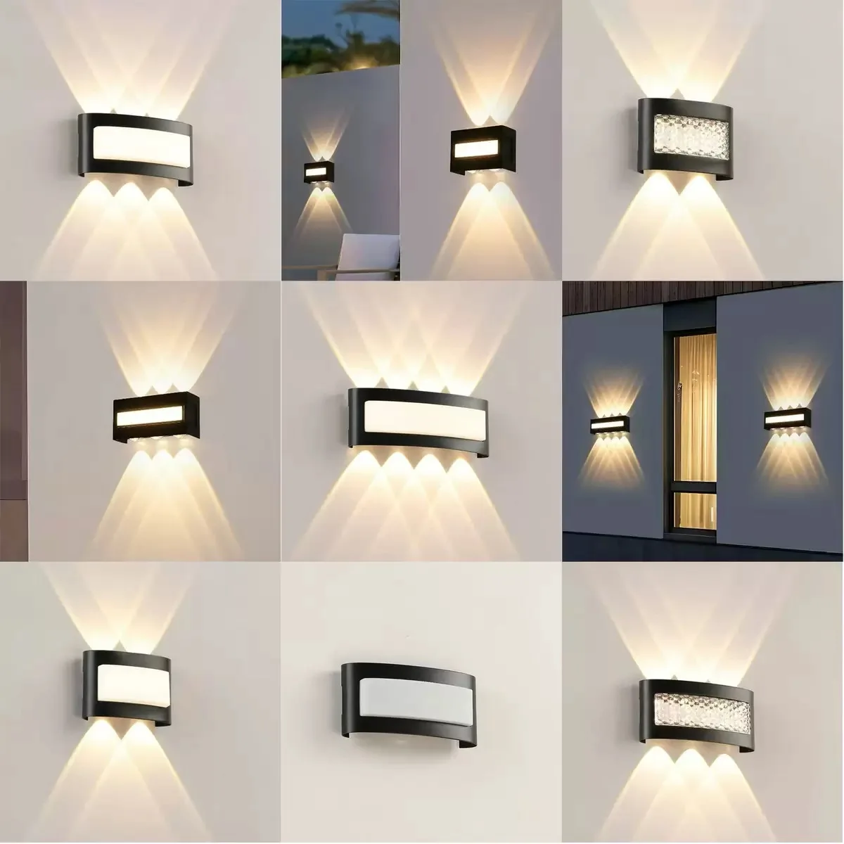 4/6/8W LED Aluminum Wall Sconces, Waterproof Wall Light, 110V/220V Outdoor Garden Lights, Bedroom and Hallway Indoor Wall Lamp