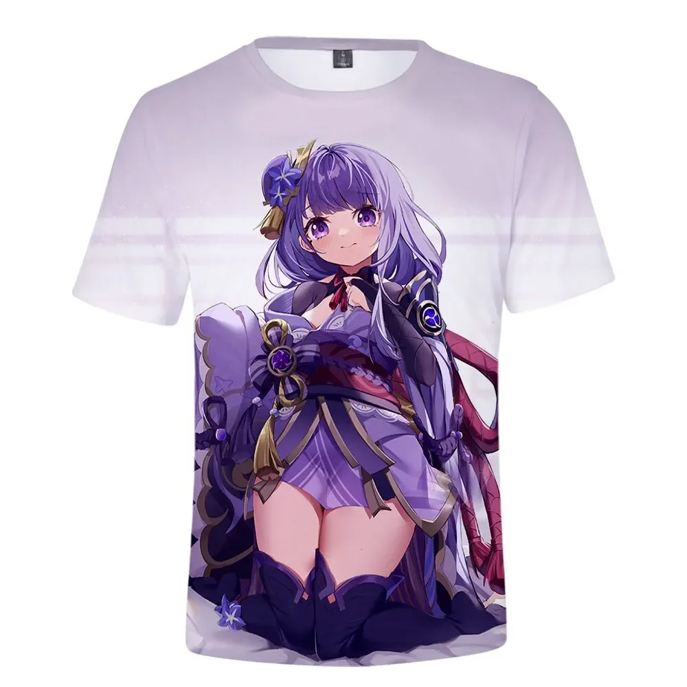 New Fashion Genshin Impact Raiden Shogun 3d Printed Short Sleeves Women Men Unisex Oversized  T ShirtRound Neck Causal Clothing