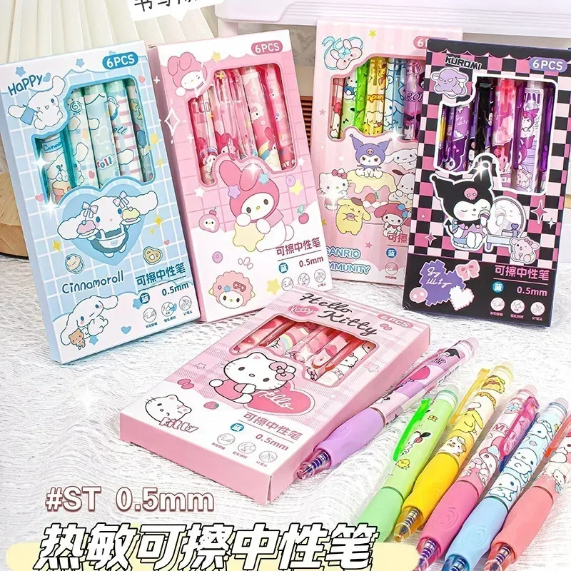 Sanrio Blue Erasable GEL ปากกา My Melody Cinnamoroll น่ารักคลิกปากกา Hello Kitty Girly Heart นักเรียนเครื่องเขียนของขวัญวันเกิด