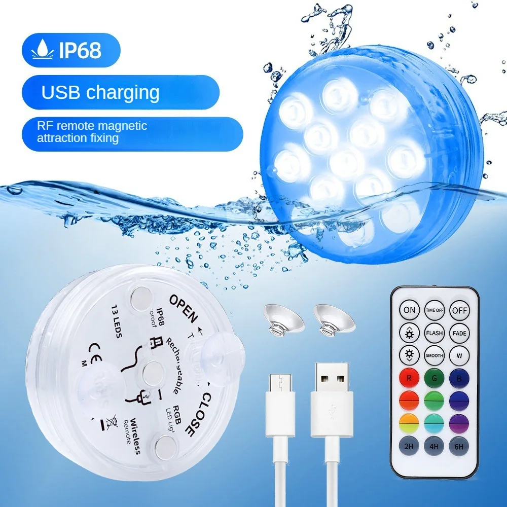 

Underwater Light Colorful Atmosphere Flameless Candle Charging with Remote Control IP68 Waterproof Suitable for Swimming Pool