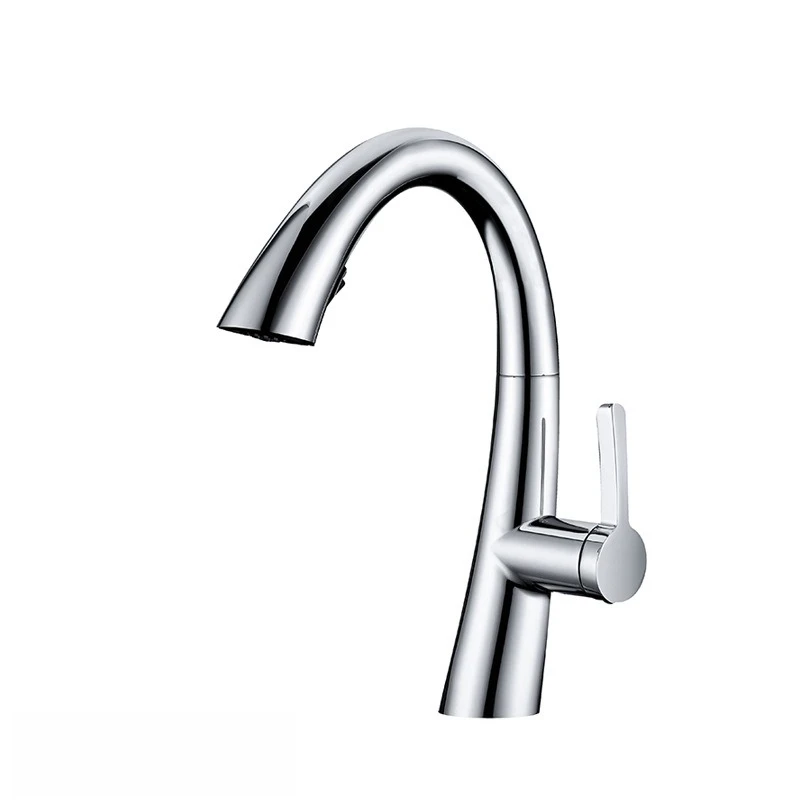 

Kitchen hidden pull-out hot and cold faucet bathroom cabinet ceramic washbasin shampoo gun ash faucet