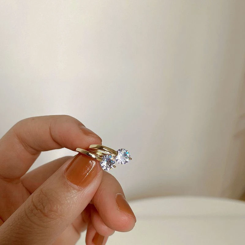 Orecchini a cerchio Lnngy argento 925 scintillante 6.5mm 1CT orecchino Moissanite con certificato per regalo di gioielli da sposa per amanti delle