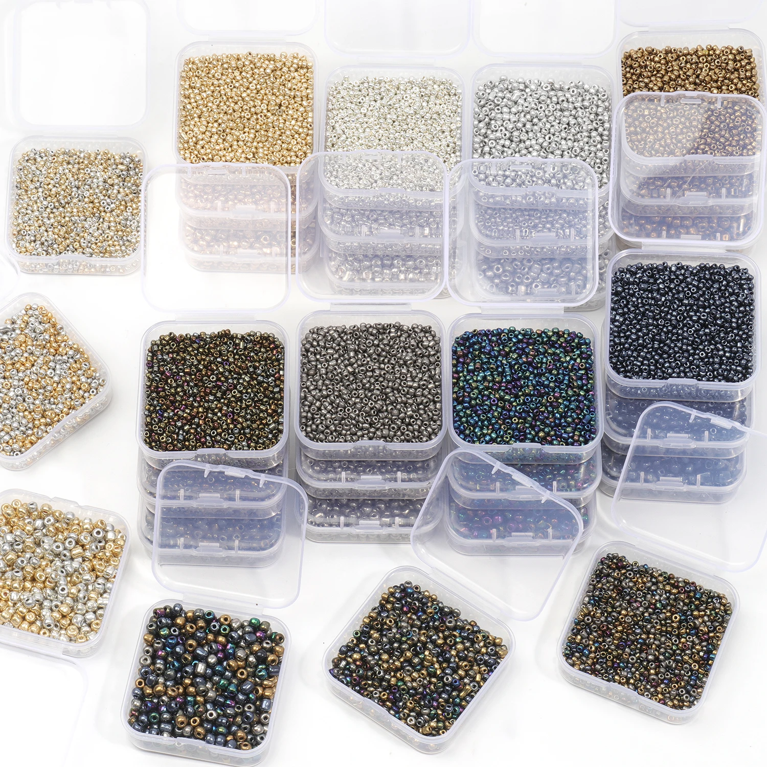 2/3/4mm Czech Glass Seed Charms Beads For DIY Hand-sewn Clothing Small Spacer Loose Beads Jewelry Making Accessories 2000-500pcs