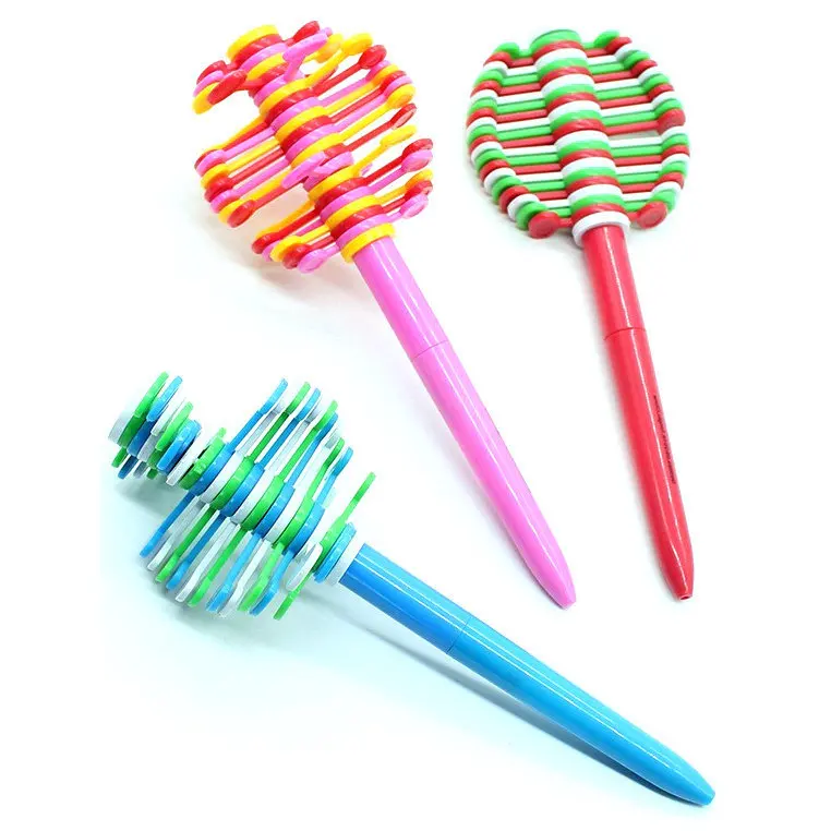 

Candy Color Rotating Stress Relief Ballpoint Pen Kids Puzzle Stationery Novelty Funny Rotating Lollipop Ballpoint Pen Kids Gifts