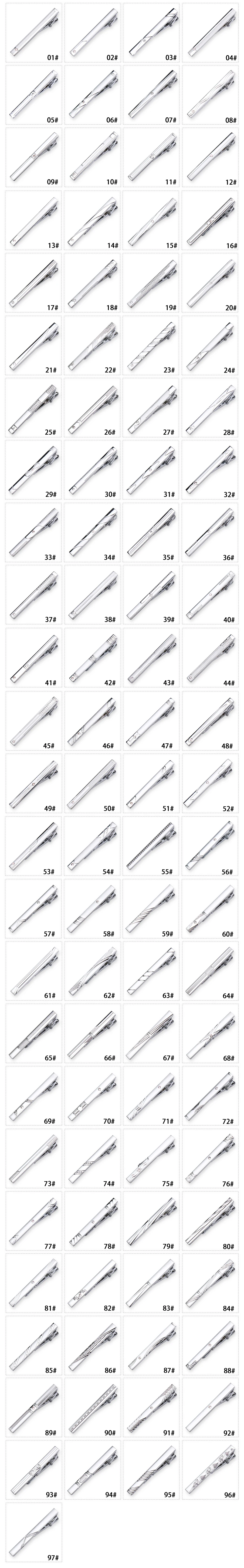 8 stücke Krawatte Clips Metall Diamant Mit Box Für Männer Hochzeit Herren Krawatte Clips Set Chrom Edelstahl Schmuck Gentleman krawatten Pin – Detail 1
