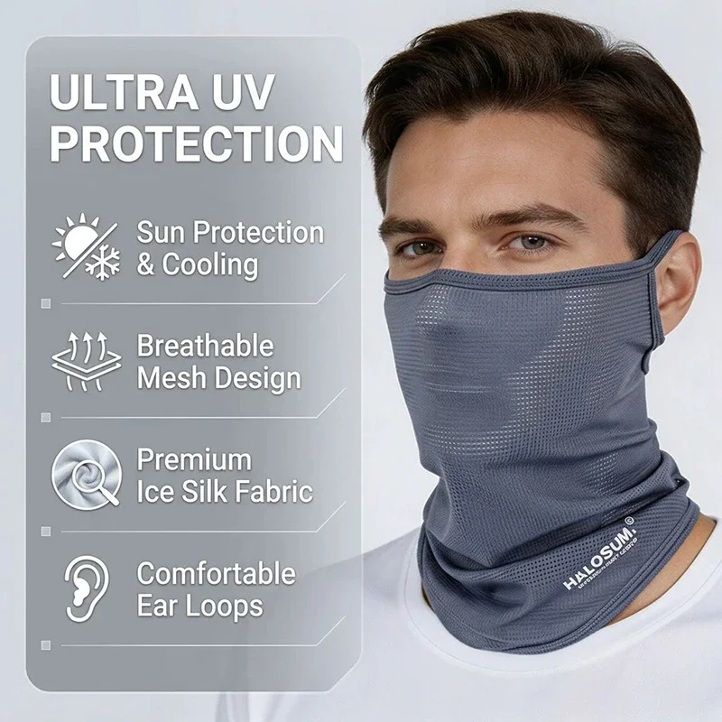 Cycling Sunscreen Full Face Ice Silk Mask Balaclava Summer Outdoor Sports Breathable Quick Drying UV Protective Sports Mask
