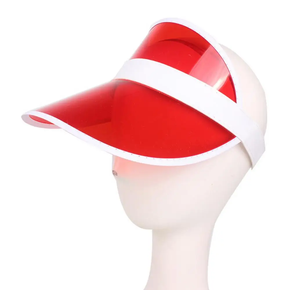 Cap Hat Fashion Sun Sunshade Hat Summer Outdoor Sports Unisex Clear Plastic Visor Candy Color PVC UV Protection