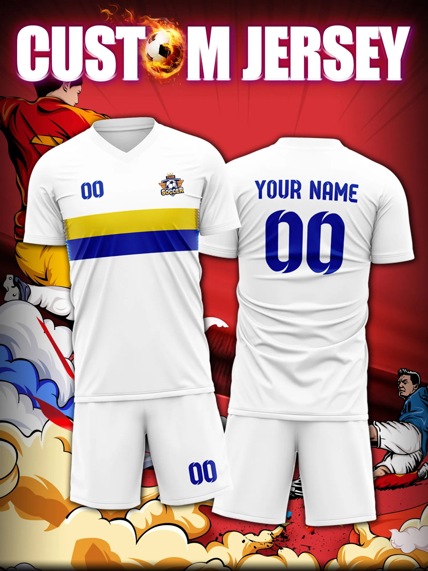 

Футболка для футбола с индивидуальным изображением, номером и именем, комплект для всей семьи, друзей, команды или группы.