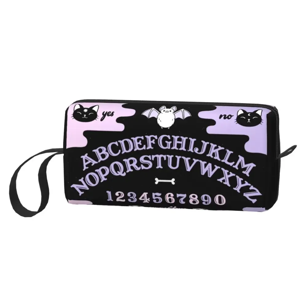 Ouija Board Mystical Makeup Bag Pouch Waterproof Skeleton Skull Bat Cosmetic Bag Travel Toiletry Small Makeup Pouch Storage Bag