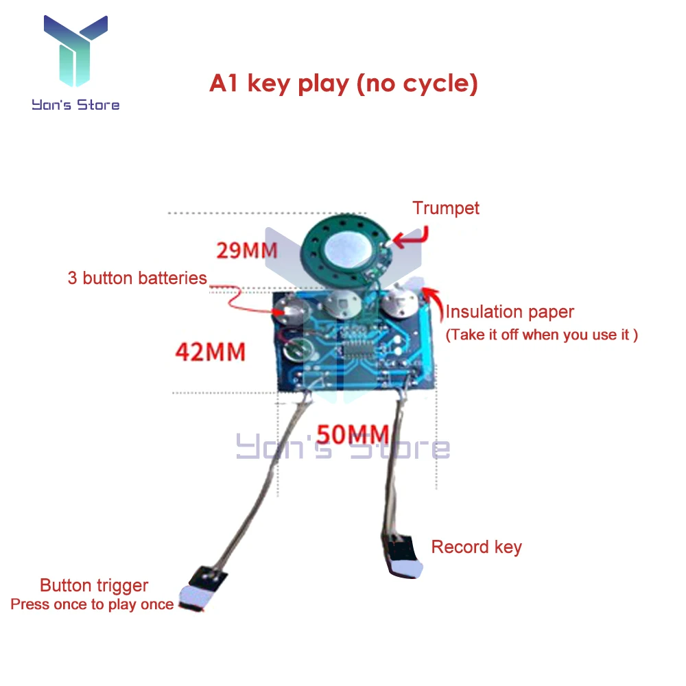 30S Sound Voice Music Recorder Board Photosensitive Sensitive Key Control Programmable Chip Audio Module for DIY Greeting Card