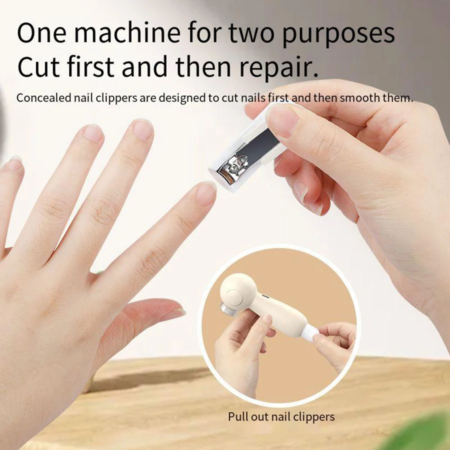 Lucidatore elettrico per unghie 6 teste per levigare le unghie con due velocità di assistenza per l'illuminazione della forbice per lucidare le unghie