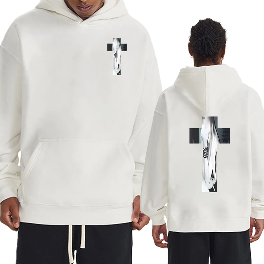 

High Quality American Ins Cross Retro Hip Hop streetwear 2026 New Unisex Fleece Casual pullovers Men women Long sleeve Hoodies