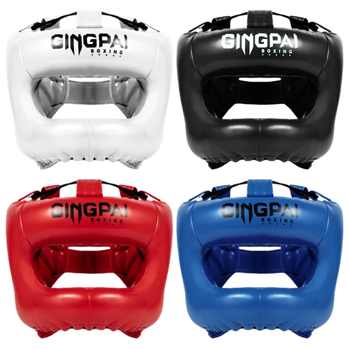 Casco de boxeo protección para la cabeza equipo de Fitness aprobado cerrado casco deportivo completo hombres mujeres cascos Sanda Protector de cabeza para niños