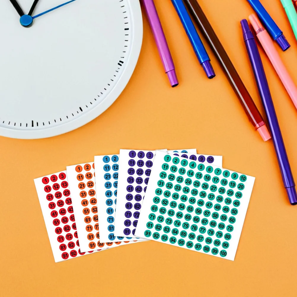 

50 красочных наклеек с номерами, маленькие клейкие этикетки, 1-100 круглых бирки для организации офиса, школы, сделай сам, наклейки для рукоделия
